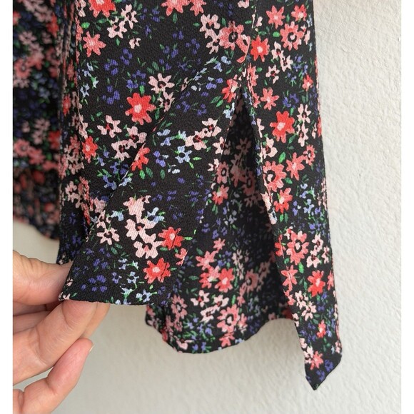 Cece Tie Sleeve Floral Boho Peasant Artsy Popover Blouse Top Multi Color Sz XL - Picture 7 of 8